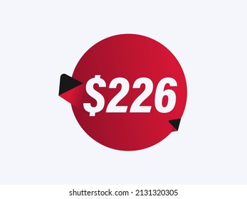 $226 USD sticker vector illustration