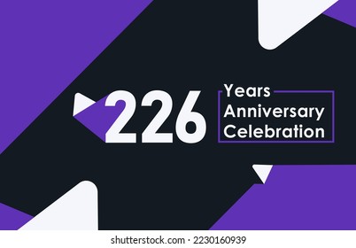 226 years anniversary celebration modern banner template design