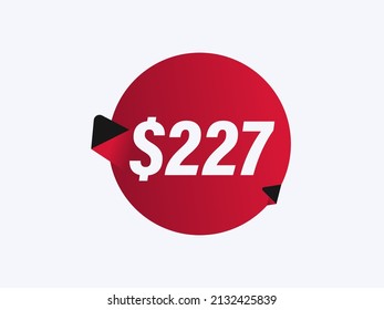 $227 USD sticker vector illustration