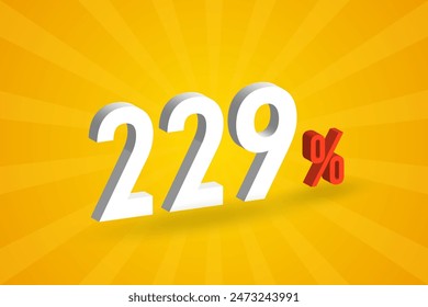 229% discount 3D text for sells and promotion.