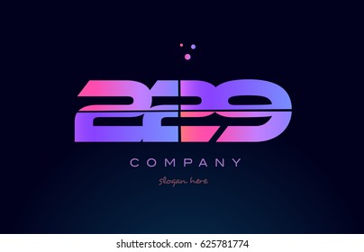 229 pink blue purple number digit numeral dots creative company logo vector icon design template