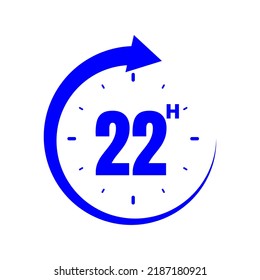 22hours, icon symbol blue, time, o'clock 