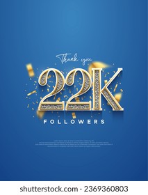 22k thank you followers, elegant design for social media post banner poster.