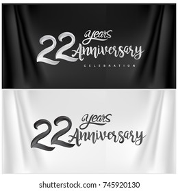 22nd Anniversary Celebration Logotype. twenty two years Anniversary handmade Calligraphy. Vector Illustration.