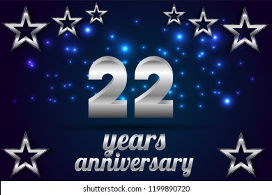 22nd Anniversary numbers. background for anniversary