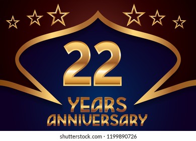 22nd Anniversary numbers. background for anniversary