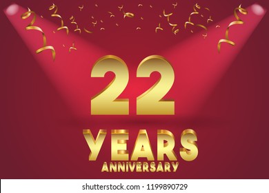 22nd Anniversary numbers. background for anniversary