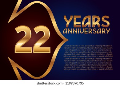 22nd Anniversary numbers. background for anniversary