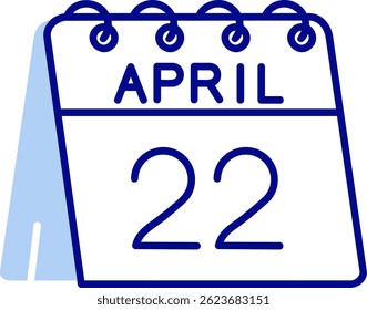 22nd of April Line vector Icon Design