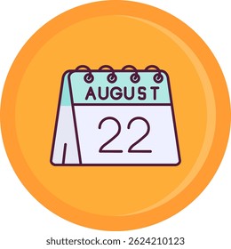 22. August Linie Vektor Icon Design