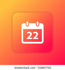 22nd Calendar orange bright app ui/ux Icon / Logo design