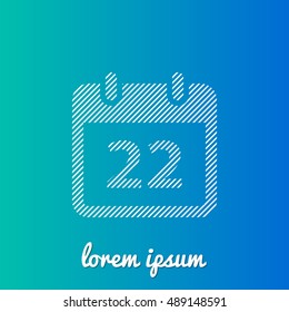 22nd Calendar White stroke fill with blue & green gradient background Icon / Logo Design