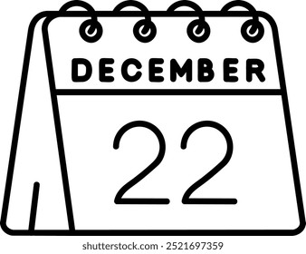22. Dezember Line Vektor Icon Design