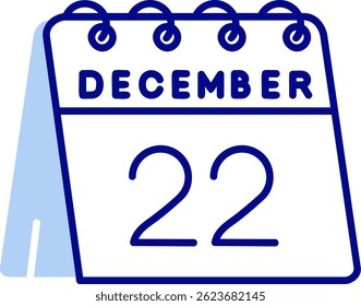 22nd of December Line vector Icon Design