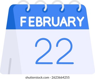 22 de Febrero Línea Vector Icon Design