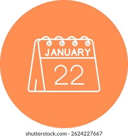 22. Januar Linie Vektor Icon Design