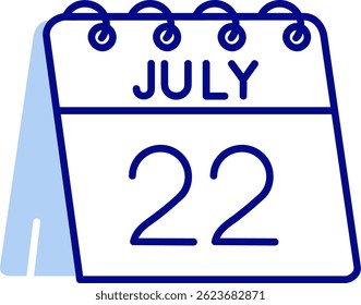 22nd of July Line vector Icon Design