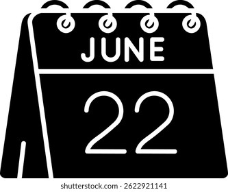 22nd of June Line vector Icon Design