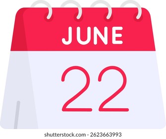22nd of June Line vector Icon Design