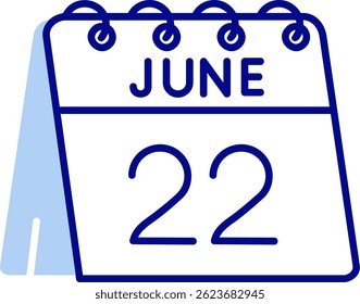 22nd of June Line vector Icon Design
