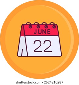 22. Juni Linie Vektor Icon Design