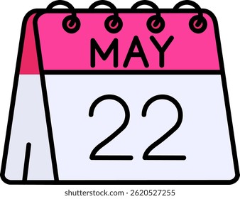 22nd of May Line vector Icon Design