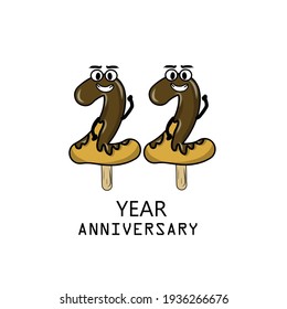 22º aniversario celebración ilustración de diseño de plantillas vectoriales