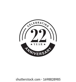 Vorlage für die Vektorillustration des Logo-Designs zum 22. Jahrestag