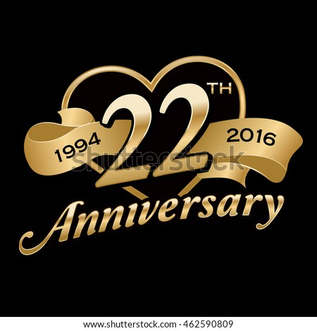 22 Th Anniversary Stock Vector (Royalty Free) 462590809 - Shutterstock