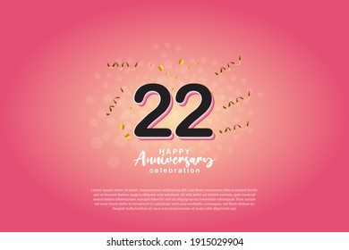 22th anniversary background with 3D number illustration