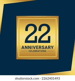 22th anniversary celebration logo design. Vector Eps10