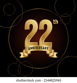 22th Anniversary logotype. Anniversary celebration template design for booklet, leaflet, magazine, brochure poster, banner, web, invitation or greeting card. Vector illustrations.