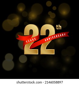 22th Anniversary logotype. Anniversary celebration template design for booklet, leaflet, magazine, brochure poster, banner, web, invitation or greeting card. Vector illustrations.