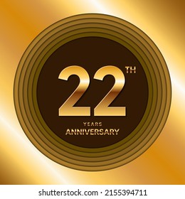22th Anniversary logotype. Anniversary celebration template design for booklet, leaflet, magazine, brochure poster, banner, web, invitation or greeting card. Vector illustrations.
