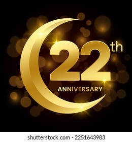 22th Anniversary Template Design Concept for Anniversary Celebration Event. Logo Vector Template Illustration