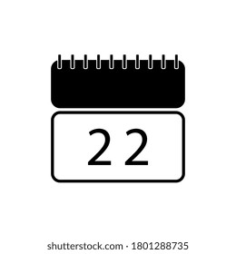 Icono del 22 Calendario. Estilo de diseño plano.Página de sitio Web plana moderna y elemento vector de diseño de aplicaciones móviles.