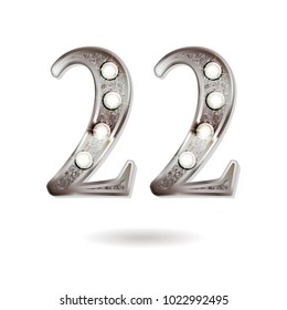 22th silver anniversary logo, ten years birthday celebration solated on white background