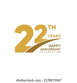 22th year anniversary design template. vector template illustration