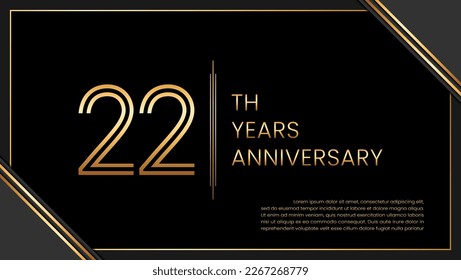 22th year anniversary design template. vector template illustration