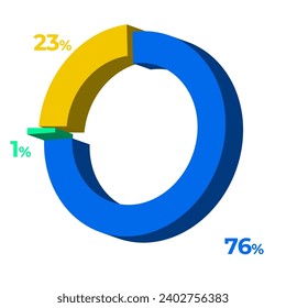 23 76 1 3d donut pie chart illustration eps vector 