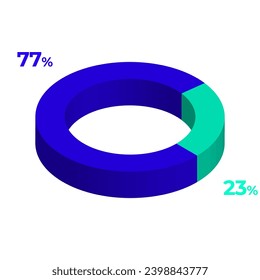 23 77 3d donut pie chart illustration eps vector
