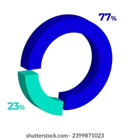 23 77 3d donut pie chart illustration eps vector