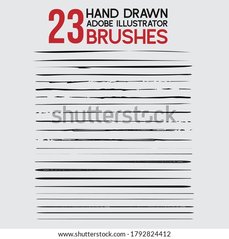 23 Adobe Illustrator Brush set hand drawn