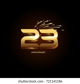 23 Anniversary Fireworks Shiny Gold On Stock Vector (Royalty Free ...