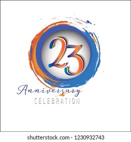 23 Anniversary light orange blue