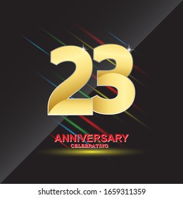 23 anniversary logo vector template. Design for banner, greeting cards or print