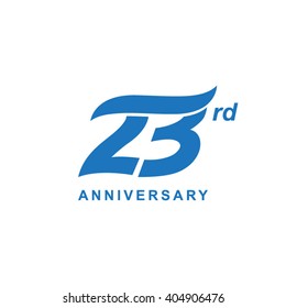 23 anniversary wave logo blue