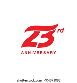23 anniversary wave logo red