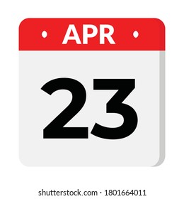 23 april calendar icon, vector illustration