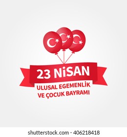 23 April Children's Day vector (Turkish Speak: 23 Nisan Cocuk Bayrami)
